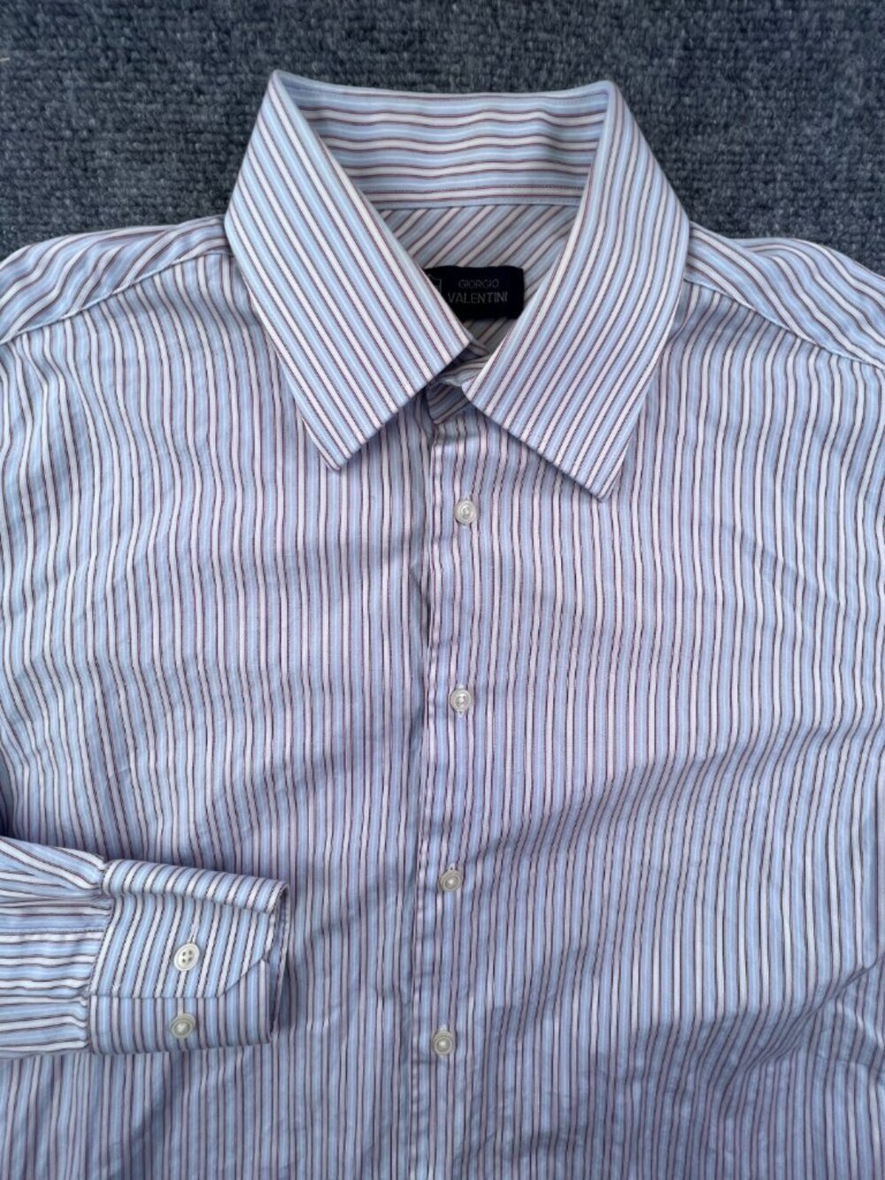 Giorgio Valentini Long Sleeve Button Up Size Medium 15 - 15.5 Adult Men Striped